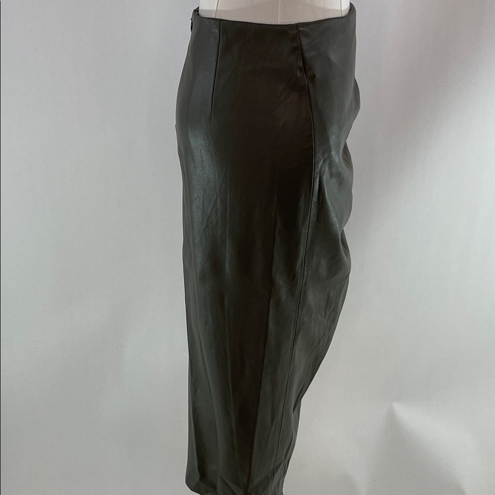 Jason Wu x RTR Green Leather Pencil Skirt, 2 - Picture 6 of 10